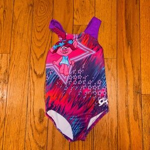 DreamWorks Trolls Girls Leotard Poppy Gymnastics Dance Bodysuit Pink Purple Star